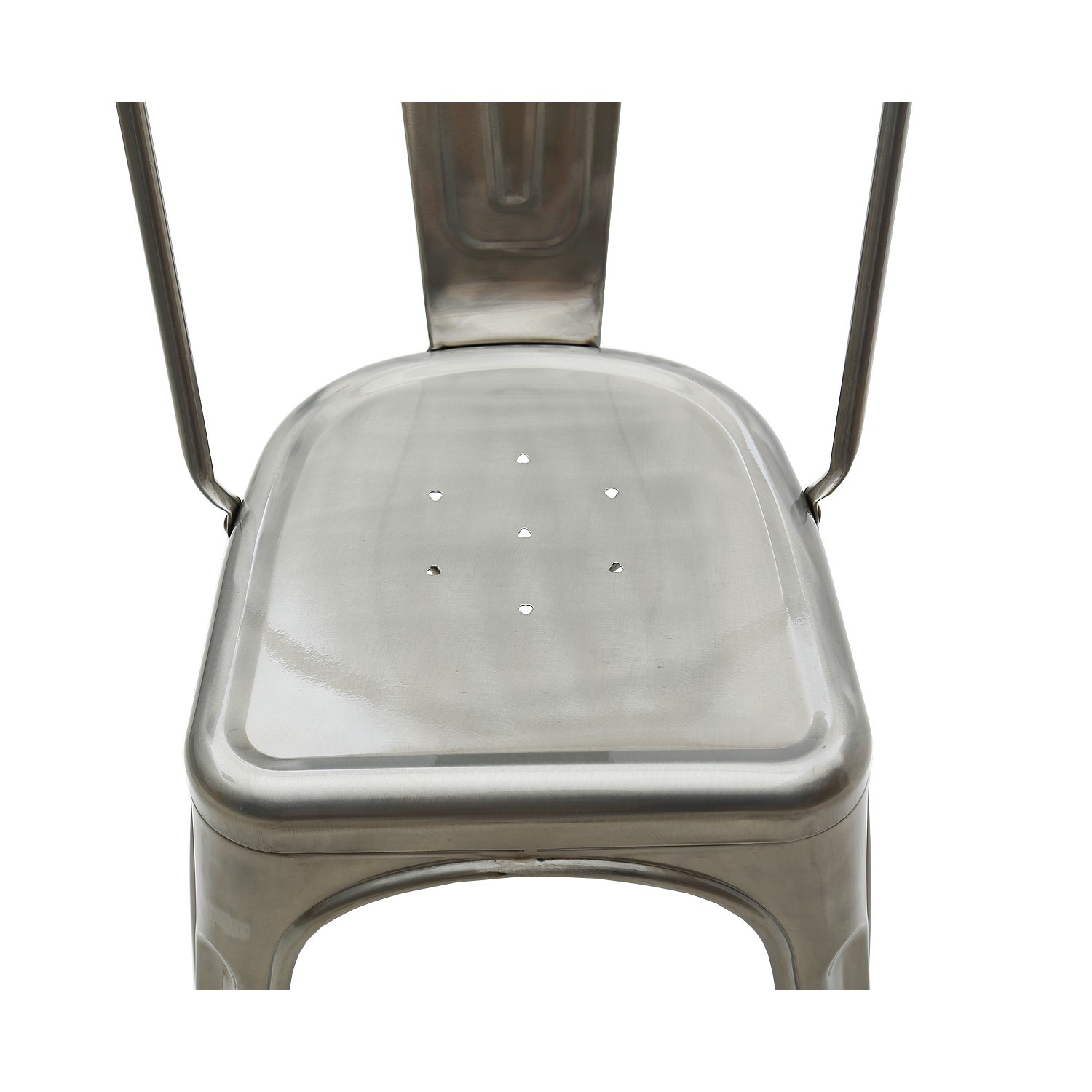 MOBILI 2G - Set 6 sedie moderne metallo colore specchiato 45x50x85