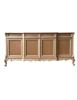 MOBILI 2G - Credenza 4 porte 4 cassetti classica barocco Legno grezzo 227x60x106 vista frontale