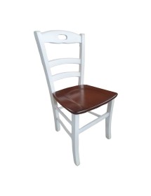 MOBILI 2G - Set 2 sedie shabby bicolore legno seduta legno 46x43x89 VISTA FRONTALE