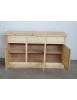 MOBILI 2G - Credenza 3 porte 3 cassetti Legno massello pino grezzo 156x42x85 vista frontale