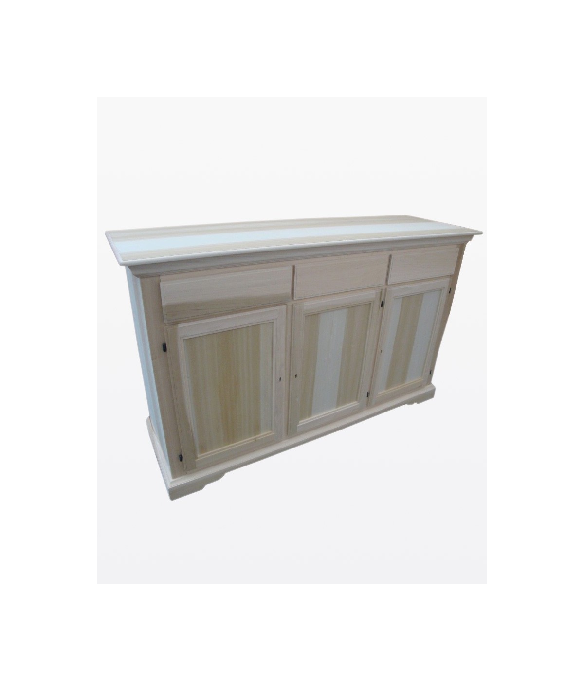 MOBILI 2G - MADIA CREDENZA IN LEGNO GREZZA 3 PORTE L.147 P.45 H.93