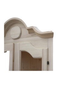 MOBILI 2G - Vetrina 2 Porte 3 ripiani Legno Grezzo 103x45x197 VISTA FRONTALE