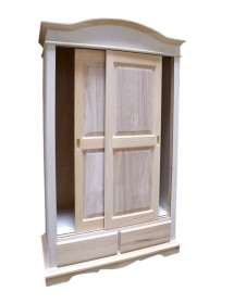 MOBILI 2G -  ARMADIO 2 ANTE SCORREVOLI LEGNO GREZZO 122X59X200 vista frontale