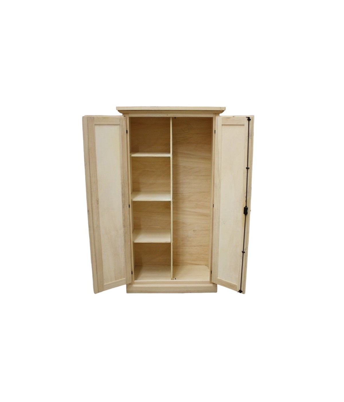 MOBILI 2G -  Armadio dispensa porta scope 2 porte legno grezzo 86X45X161 vista frontale