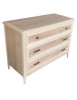 MOBILI 2G - Cassettiera 3 cassetti In Legno massello grezzo 115x50x85 vista frontale