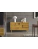 MOBILI 2G - Credenza madia 2 porte legno rovere 140X52X81 vista frontale