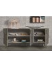 MOBILI 2G - Credenza madia 3 porte legno rovere grigio 180X53X81 VISTA FRONTALE