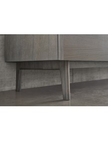 MOBILI 2G - Credenza madia 3 porte legno rovere grigio 180X53X81 VISTA FRONTALE