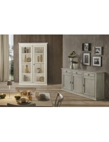 MOBILI 2G - Credenza madia classica 3 porte legno cenere 182X50X99 vista frontale