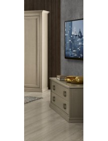 MOBILI 2G - Porta tv classico 2 cassetti legno cenere 140X48X61 vista frontale