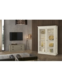 MOBILI 2G - Porta tv classico 2 cassetti legno cenere 140X48X61 vista frontale