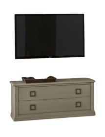 MOBILI 2G - Porta tv classico 2 cassetti legno cenere 140X48X61 vista frontale