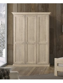 MOBILI 2G - Armadio classico 3 porte cappello dritto legno abete 165x67x218 vista frontale