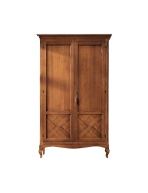 MOBILI 2G - Armadio classico 2 porte intarsiate Legno bassano 126x62x207 vista frontale