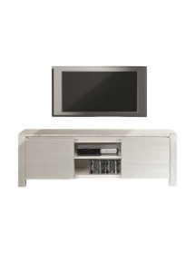 MOBILI 2G - MOBILE PORTA TV IN LEGNO ABETE BIANCO SPAZZOLATO 165x45 H.55 (649) vista frontale