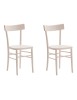 MOBILI 2G - SET 2 SEDIE SHABBY CHIC IN LEGNO ROSA SEDUTA LEGNO vista frontale