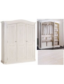 MOBILI 2G - ARMADIO 3 PORTE SHABBY IN LEGNO SPAZZOLATO 181X63X217 (2205)