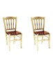 MOBILI 2G - SET 2 SEDIE SHABBY VINTAGE IN LEGNO DI FAGGIO SEDUTA LEGNO vista frontale