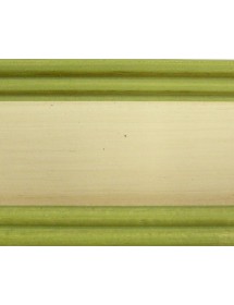 MOBILI 2G - LIBRERIA 5 RIPIANI LEGNO SHABBY AVORIO FILO VERDE 70X24X171 (1326) vista frontale