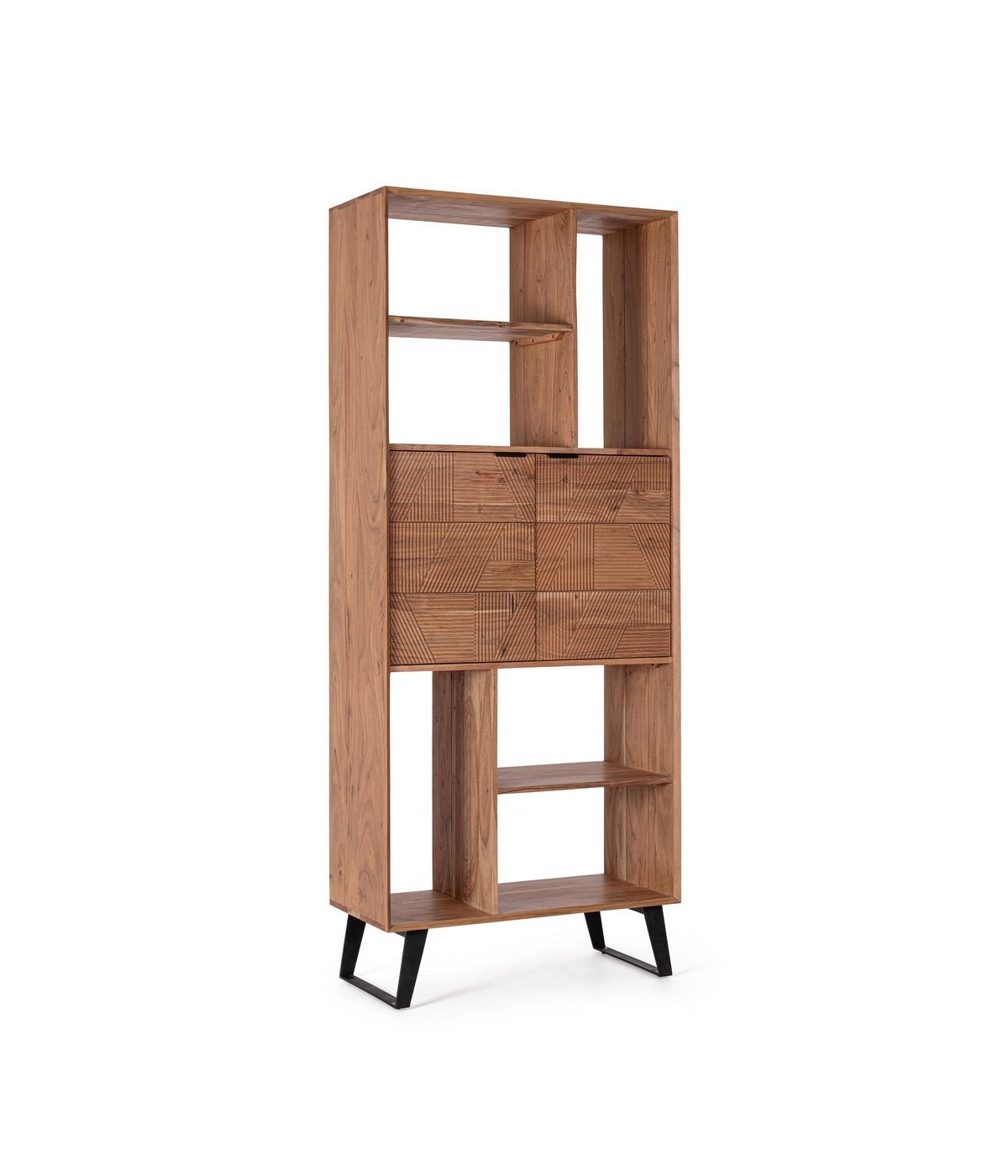 MOBILI 2G - LIBRERIA INDUSTRIAL LEGNO/ACCIAIO L.88 P.40 H.214