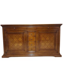 MOBILI 2G - MADIA CREDENZA 2 PORTE IN LEGNO TINTA NOCE L.210 P.53 H. 115