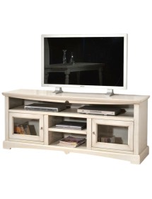 MOBILI 2G - MOBILE PORTA TV GOCCIA 170*46*69H, LEGNO, COLORE BIANCO ANTICATO VISTA FRONTALE