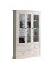 MOBILI 2G - Vetrina arte povera 2 ante 4 cassetti in Legno bianco 118X40X185 vista frontale