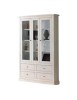 MOBILI 2G - Vetrina arte povera 2 ante 4 cassetti in Legno bianco 118X40X185 vista frontale