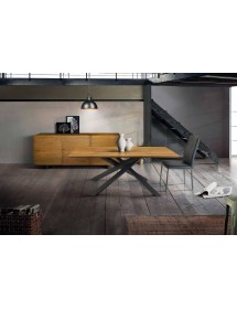 MOBILI 2G - TAVOLO BIG TABLE FISSO IN ROVERE MASSELLO NODATO SPESSORE 4 CM. MISURA L.180 P.90 H.75