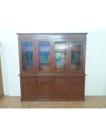 MOBILI 2G - Credenza Con Vetrina In Legno Massello 205 X 42 X 205 ELITE